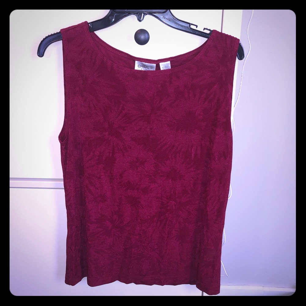 Chico’s travelers red patterned tank